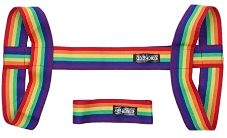 GENEMEN Mens Harness Belt Nylon Elastic Body Chest Shoulder Strap Sexy Halter Club Wear Cosplay Costume (C-Rainbow)