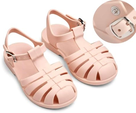 SAMYS - Sandales Mixte Enfants Fille Garçon Bébé Chaussures Plage et Piscine Confortables Légères Flexibles et Transpirantes Antidérapantes Été en Plastique Bouton Pression Rose Vert Rouge Bleu