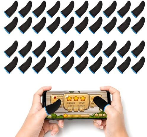 ZWWOGE 40 Pack Mobile Game Finger Sleeve, Funda Controller de Dedo de Pantalla Táctil Gaming, Thumb Sleeves para Cualquier Juego y Dispositivo móvil