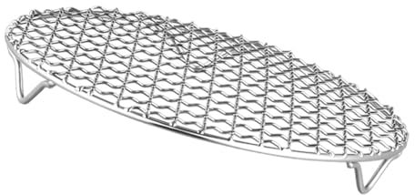Xistuoz Parrilla de barbacoa de acero inoxidable, repuesto de rejillas de parrilla de barbacoa de alto rendimiento, sartén portátil de alto rendimiento para cocinar fogata