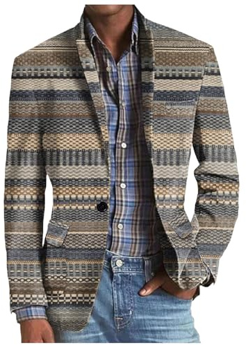 Genérico Blazer Hombre Casual Slim Fit, Americanas Hombre Sport con Solapa Un Solo Botón Chaquetas De Traje Ligero Informal De Color Liso con Abertura Y Un Solo Pecho para Bodas Y Negocio