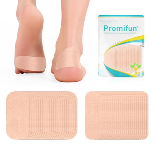Promifun Moleskin Ruban adhésif de prévention des ampoules pour pieds – 48 coussinets prédécoupés (24 réguliers + 24 larges), protection anti-friction pour orteils, talons et doigts