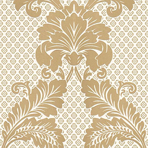 Papier peint intissé baroque Tapisserie 305442 30544-2 Architects Paper Luxury Wallpaper | Beige/Crème/Argent | Échantillon (21 x 29,7 cm)