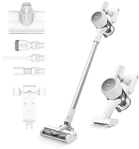 dreame T10 Aspirapolvere Senza Fili Pavimenti Duri e Moquette, Potenza Aspirazione 130 Aw, Autonomia 60 Minuti, Rullo Scopa Elettrica Anti Groviglio, Bianco, Vano Polvere 600 Ml