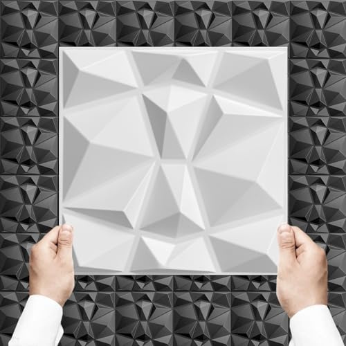 Lot de 34 Panneaux muraux & Plafond 3D, 30cm x 30cm en Plastique PVC, Mur 3D, Plafond 3D, revêtement Mural, décoratifs Salle de Jeux