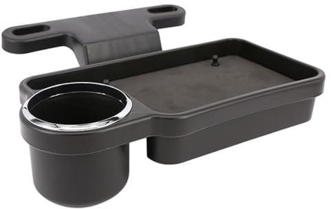 Car Back Seat Organizer Folding Black Cup Holder Portable Rear Seat Table Tray Headrest Food Tray for Car