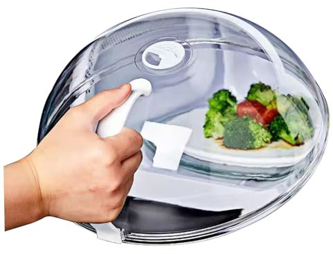 Couvre micro-ondes pour les aliments transparents à écabrins de micro-ondes Couvercle avec des évents de vapeur et manipuler les éclaboussures de micro-ondes résistantes à la chaleur