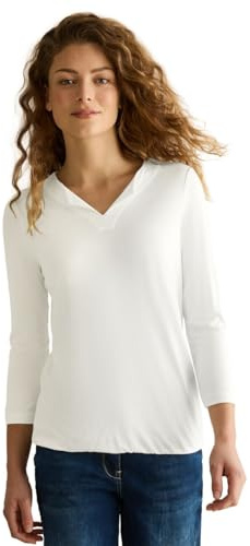 Cecil B322760 Maglietta in Jersey a Tunica, Vanilla White, XXL Donna