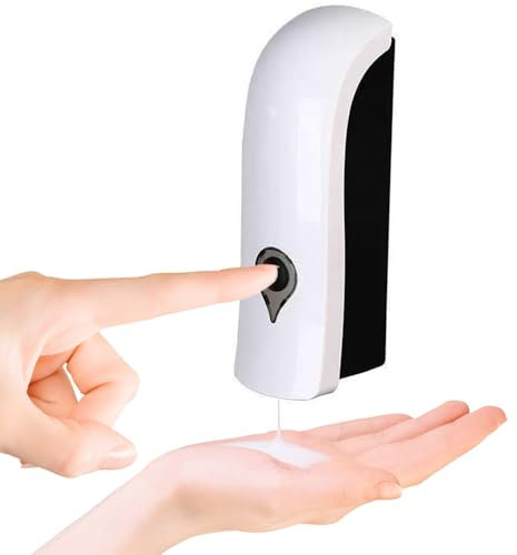 Dispenser di sapone manuale, da 300 ml, a parete semplice con testa dispenser di sapone liquido, dispenser di shampoo, gel doccia da bagno, porta shampoo liquido, senza foratura, con viti