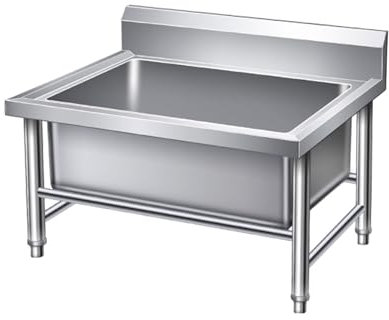 Évier utilitaire en acier inoxydable avec robinet, évier à vadrouille/bassin à montage au sol, évacuation des eaux usées, bassin de service autoportant pour cuisine commerciale, restaurant,