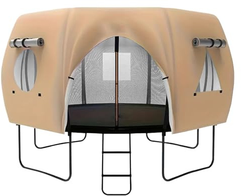 xowwyue Housse De Tente pour Trampoline | Protection Solaire pour De Jeux,Toile D'ombrage Extérieure pour Trampoline De 4,2 m De Jardin
