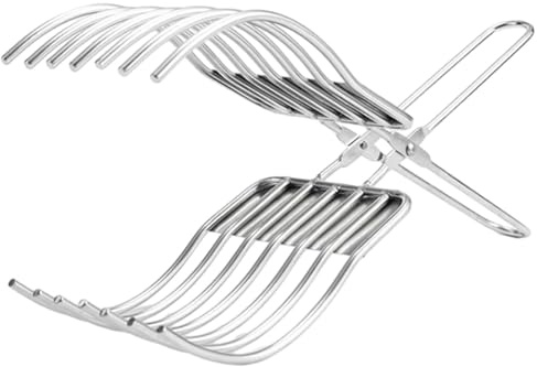 Lawnoval Pinze per arrosto in acciaio inox, 28 x 93 cm, senza sforzo, per affettare alimenti, design per arrosti, prosciutto, pane, verdura, frutta, argenteo