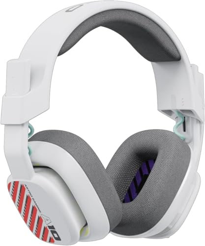 ASTRO A10 Auriculares Gaming Gen 2 con Cable, Auriculares Over-ear para gaming, Micrófono giratorio para silenciar, Transductores de 32 mm, Compatibles con PS5, PS4, Nintendo Switch, PC - Blanco