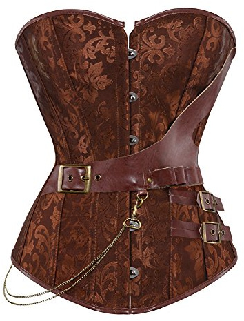 Grebrafan Corset Mujer Steampunk Gótico Corsé Pirata