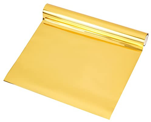SUPERFINDINGS 1 Rolle 5m lang Gold Toner Reaktive Folie Metallic Transferfolie Rechteck Transferfolie Transferblätter für Laserdrucker+Laminator DIY Scrapbook Karten Leder Dekoration, Breite :19.5cm