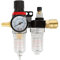 Air Filter Regulator 1/4 Oil and Moisture Filter Compressor Pressure Moisture Water Filter Trap, Oil Water Separator Trap with Lubricator, Brass Element, for Compressor and Air Tools