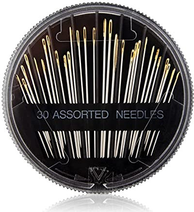 Olakin Nähnadeln[30 Stück], 32mm-51mm Nähen Nadeln, Handnadeln, Garn-Stricknadeln, Sticknadeln, Inklusive Aller zum Handnähen Benötigten Längen (Schwarz)