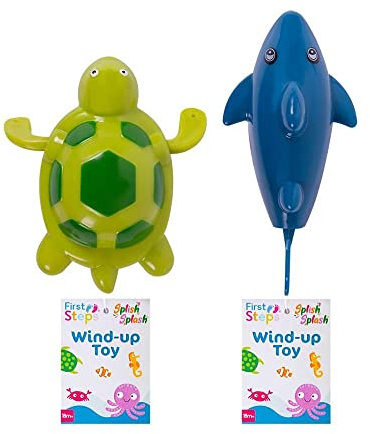YöL Bath Wind Up Toy Kids Toddlers Baby's Splash Time Turtle Or Shark Swimming Toy