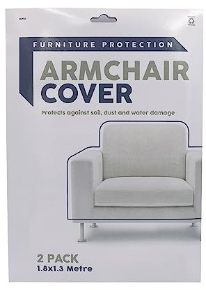 Sunrise Packaging Strong Armchair Covers (2 Covers) - Furniture Protection- Dust Protector - Waterproof Polythene Storage Bag Universal Fit for Armchairs
