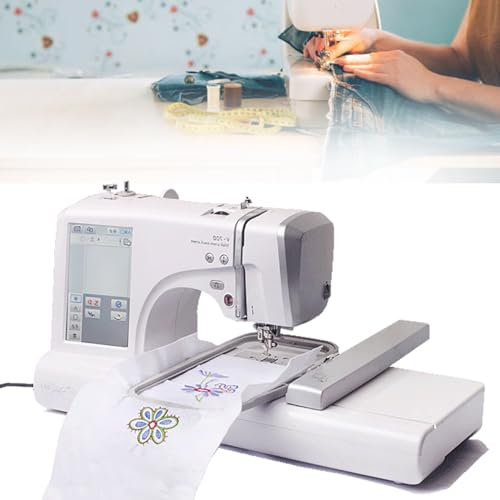 Broderimaskin 3,93x9,25 Tum Stort OmråDe FöR KläDer, Datoriserad 7-Tums PekskäRm Uppnå Brevbroderi Och Kombinationsbroderi, Usb-Port, 8 Teckensnitt