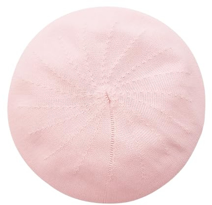 ZARSIO Summer French Beret Breathable Thin Beret Hat Solid Color Beanie for Women Lady (US, Numeric, 7 1/8, Light Pink)