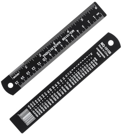 PATIKIL Règle Métallique 15cm/6 Pouces pour Bureau Dessin Technique Noir