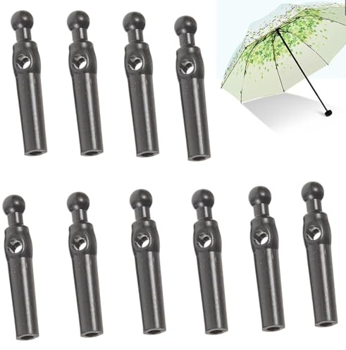 JFangZHZH 10 Pezzi Perline Coda Ombrello in Plastica Nero,Accessori Ombrello per Riparazione,Pezzi di Ricambio per Ombrello Pieghevole,Facile Installazione