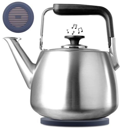 SADOMAIN Tea Kettle, Whistling Stovetop Tea Kettle, Large Capacity Teapot Suits for All Heat Source, Professional Fast Heat Technique Teapot with Thick Body and Bottom, Durable and Sturdy Tea Pot