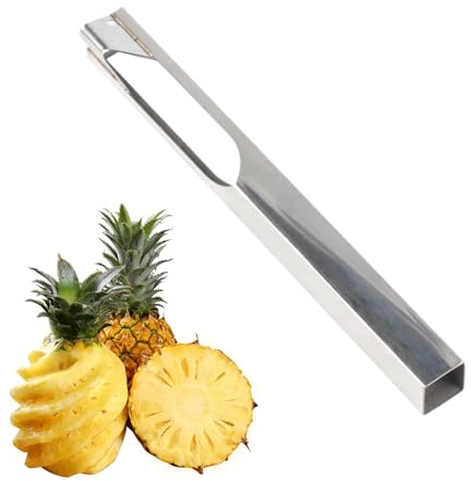Ylnailky Quitapuntas De Piña,Cortador De Fruta Metálico En Forma De V,Herramienta de Acero Inoxidable para Pelar y Cortar Piña - Para Cocina Hogar Frutería Supermercado Preparación Diaria