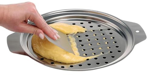 Remingtape Rostfritt stål lock för Spätzle-Maker med skrapa, traditionell äggnudlar maker, stekpanna, kastrull, spaghettisil
