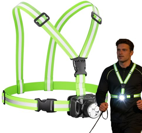 Lampada Torcia per Corsa Notturna | Lampada LED Pettorale Ricaricabile da 1000 Lumen - Luce Regolabile A 90 Gradi Per Correre Di Notte | per Camminare Escursionismo Ciclismo Campeggio e Lavoro