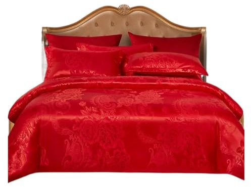 Satin sängkläder set king size Jacquard, lyxiga europeiska bröllopsset, dubbelt påslakan set amerikansk queen satin, 220 x 240 (färg2, set_säng 1,2 m 3st)