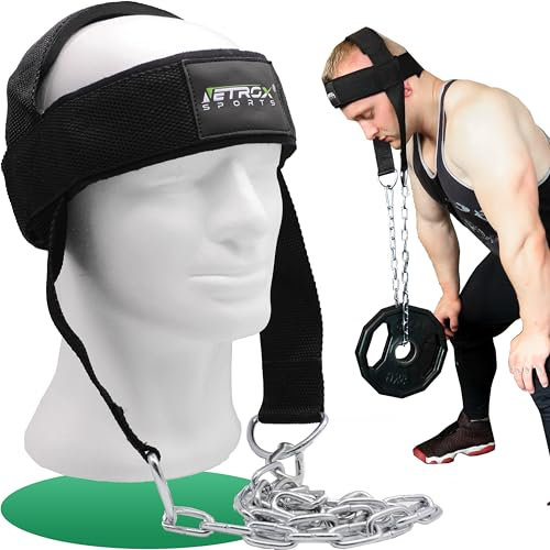 NetroxSports – Nackentrainer zur Stärkung des Nacken & Halsbereiches – Mit verstellbares Kopfgeschirr – Neck Trainer für Bodybuilding, Kraftsport, Boxen, Gewichtheben, Boxing Equiment & Kampfsport