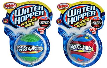 JA-RU Water Skipping Ball (2 Pack) – Squishy Water Bouncing Ball That Skips on Water | Pool Toys for Kids Ages 4-8 Years & Up, Outdoor Summer Games & Party Favors. 880-2s