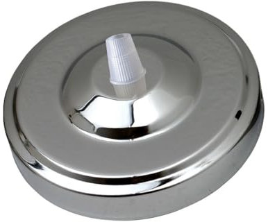 LEDSone Plafoniera a punto singolo, piastra di montaggio per lampade a sospensione, 108 mm, in metallo anticato, cromato, rosone con accessori per plafoniere e lampade da parete (cromato)