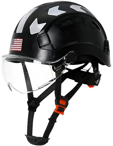 AOLAMEGS Construction Safety Hard Hat - ANSI Z89.1 OSHA Approved Safety Helmets with Visor, ABS Vented Hard Hats for Men Women Industrial, Lightweight Reflective 6-Point Suspension Worker Hardhat