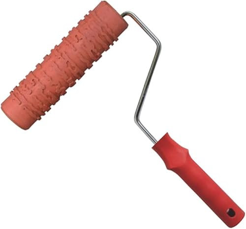 Rollos de pintura con textura en relieve de 7 pulgadas, rodillo de pintura de goma para pared del hogar con asa, para herramienta de decoración de pared (B)