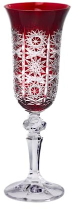 CRISTALICA Sektglas Schleuderstern Laura 150ml Rot