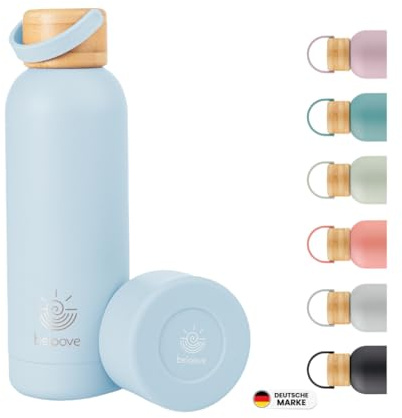 Thermosflasche 500ml – Trinkflasche Edelstahl doppelwandig isoliert – hält heiß & kalt – kohlensäuregeeignet, kratzfest – BPA frei, auslaufsicher – inkl. Schutzhülle