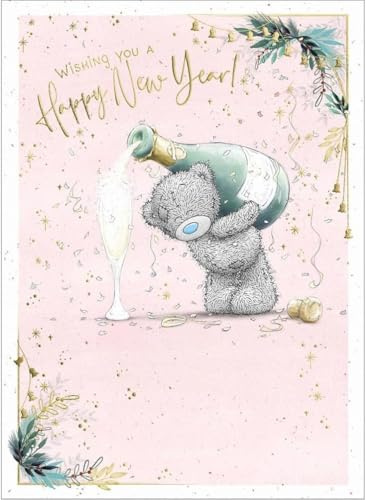 Me To You Tatty Teddy New Year Celebration Card 5x7ins - Official Collection