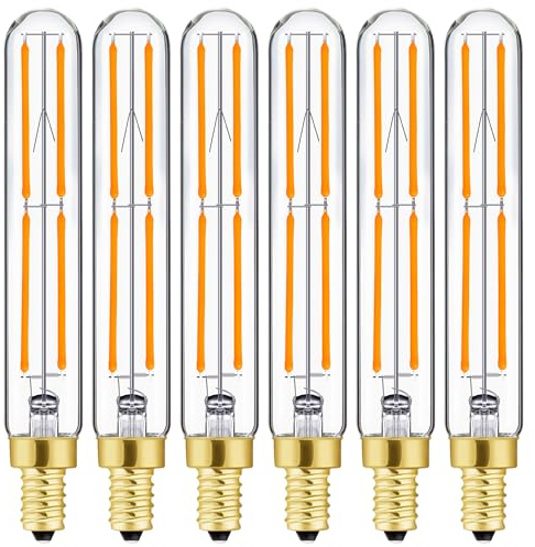 Duoled E12 LED Bulb Dimmable 6W Equal Warm White 2700K T6 T6.5 E12 Candelabra Bulb 60 watt for Chandeliers,Ceiling Fan,Pendant,Wall sconces AC120V 600LM e12 Light Bulb 6Pack