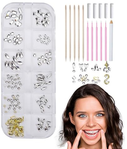 Gemas dentales, joyas para dientes | de gema de dientes,Kit de gemas dentales brillantes, Estilo piedras preciosas, Kit de joyería dental, adornos dentales de de moda