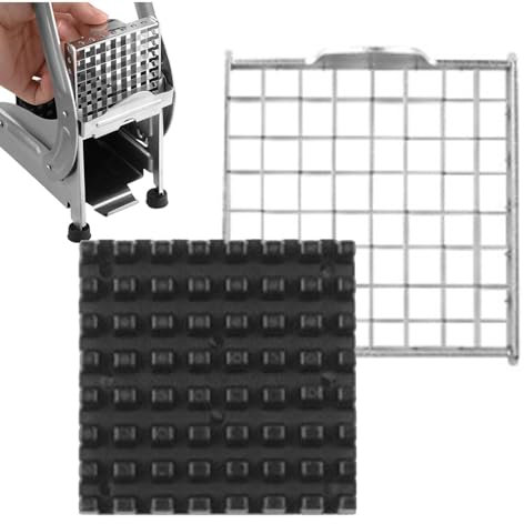 Coupe-purée - Trancheuse à pommes de terre en acier inoxydable, coupeur manuel premium | Lames de rechange universelles pour hachoir à légumes de 1/2 pouce/3/8 pouces, coupeuses frites et cubetters