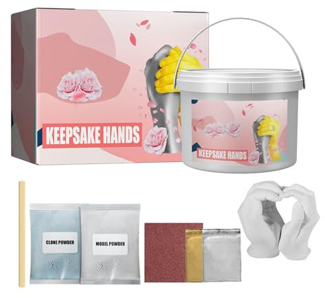 3D Handabdruck Set für Paare, Hochwertiges Gipsabdruckset, Gipsabdruck Hände, Pärchen Geschenke Gips Handabdruck Set, Kreative Geschenke für Frauen & Männer für Sie und Ihn Hochzeit Valentinstag