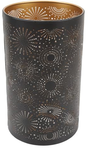 Lampenschirm aus Metall, E27 E26 Lampenschirm aus Schmiedeeisen, Schwarz Hohl Geschnitzt Gerade Rund Moderner Lampenschirm für Tisch, Nachttischlampe, Kronleuchter