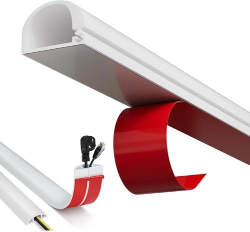 Mini White Conduit Trunking(2m), Trunking For Electric Cables,Flexible Wire Covers Hider For Cables,TV Cable Covers Hider For Wires Wall, Cable Trunking White, For Single TV Cables