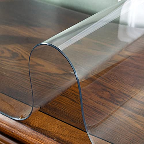 Genomskinlig plastduk, transparent duk, PVC-kristallöverdrag, avtorkningsmattor, mjuka rektangulära glasdukar, for möbler, kök, kontor, hållbar, måttbeställd(90 * 160cm/35.4 * 63in)