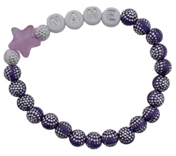 Pulsera de perlas para bebé y niño con nombres de 6 a 12 meses, aprox. 11 cm para bautizo, sesión de fotos, pulsera de nacimiento, pulsera de nombre, pulsera de bautizo, pulsera infantil.
