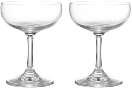 HEANUJJ Set 2 Bicchieri da Spumante Vintage in Vetro 140ml, Calice da Vino Rosso per Feste e Ristorazione, Coppa Elegante da Casa per Cocktail e Intrattenimento