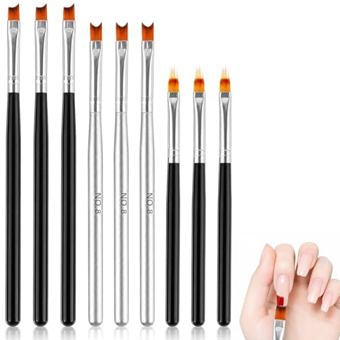 9 pinceles para uñas de gel, diseño de uñas, pincel de gel para uñas de gel, pincel para uñas Ombre, diseño profesional de uñas para uñas de gel